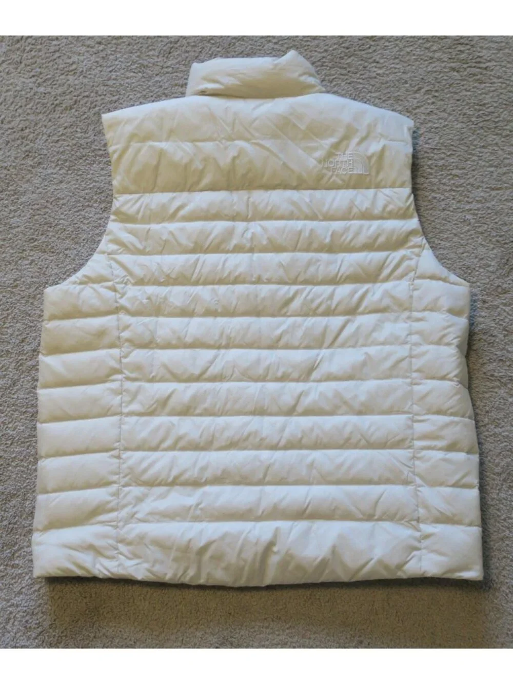 The North Face Full Zip 550 Down Flare Vest II Men's Large Light Ivory